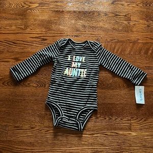 Black Carter’s jumper with striped and text